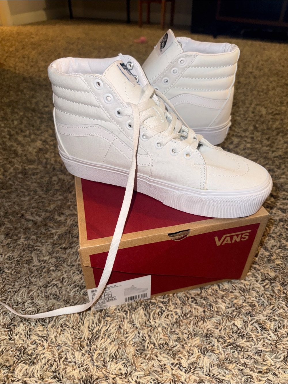 Vans All-White High Top Sneakers